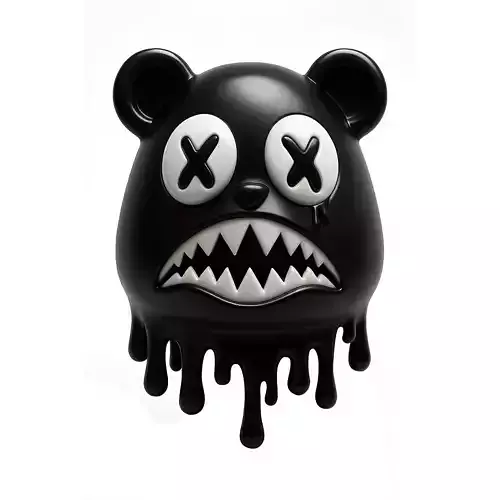 Drip Painting Melt Bear toy 3D print model
