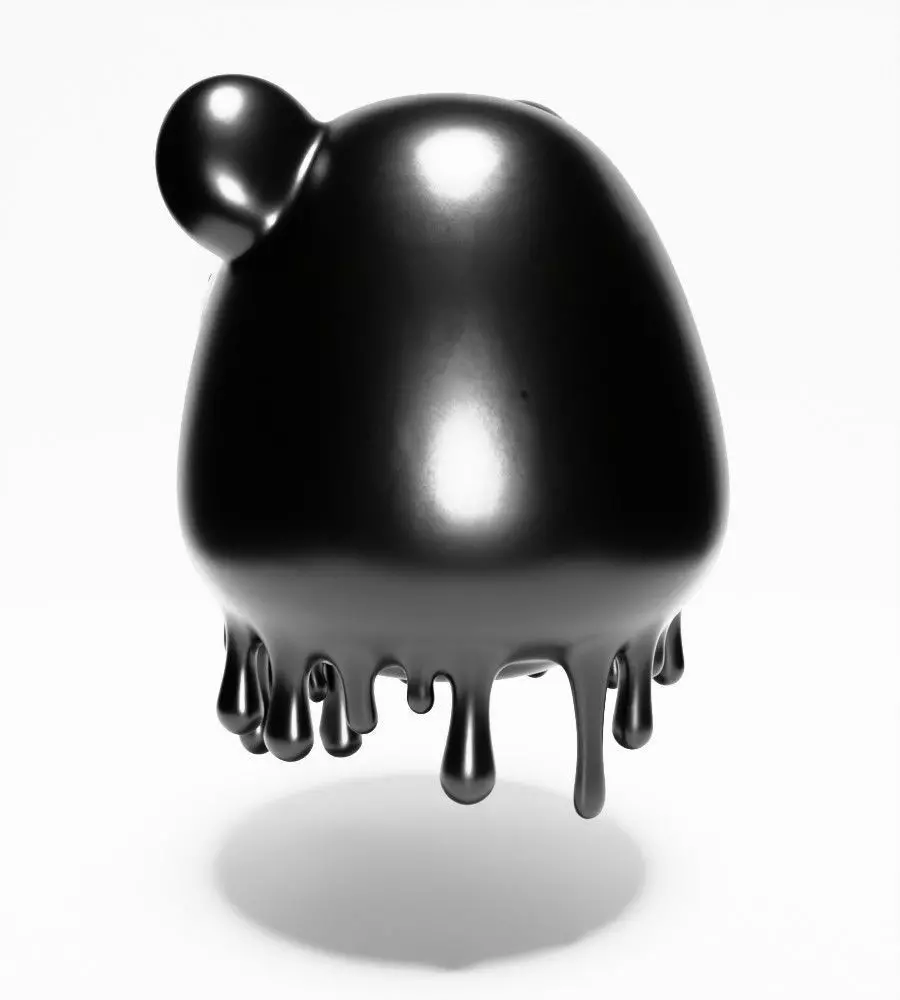 Drip Painting Melt Bear toy 3D print model_9