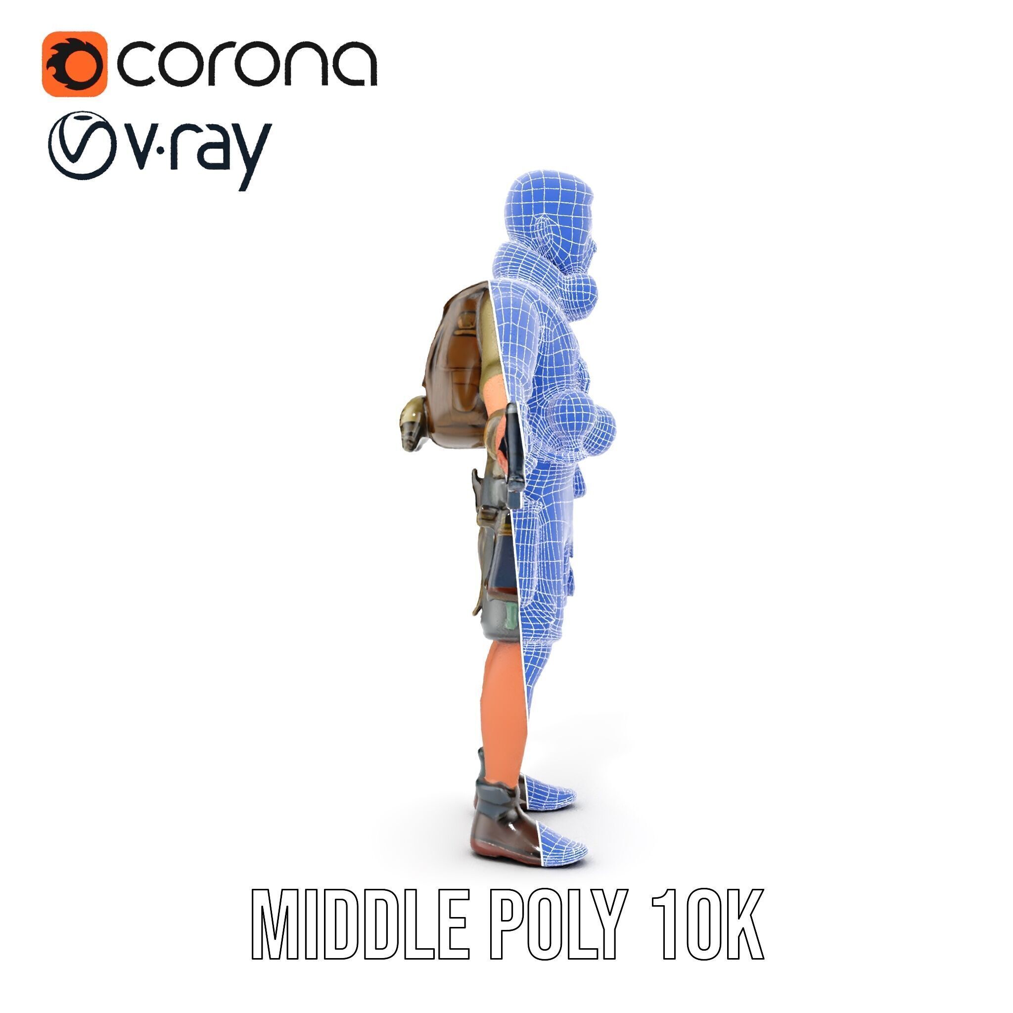 Young Adventurer with Gear Rigged and Animated Low-poly 3D model_20