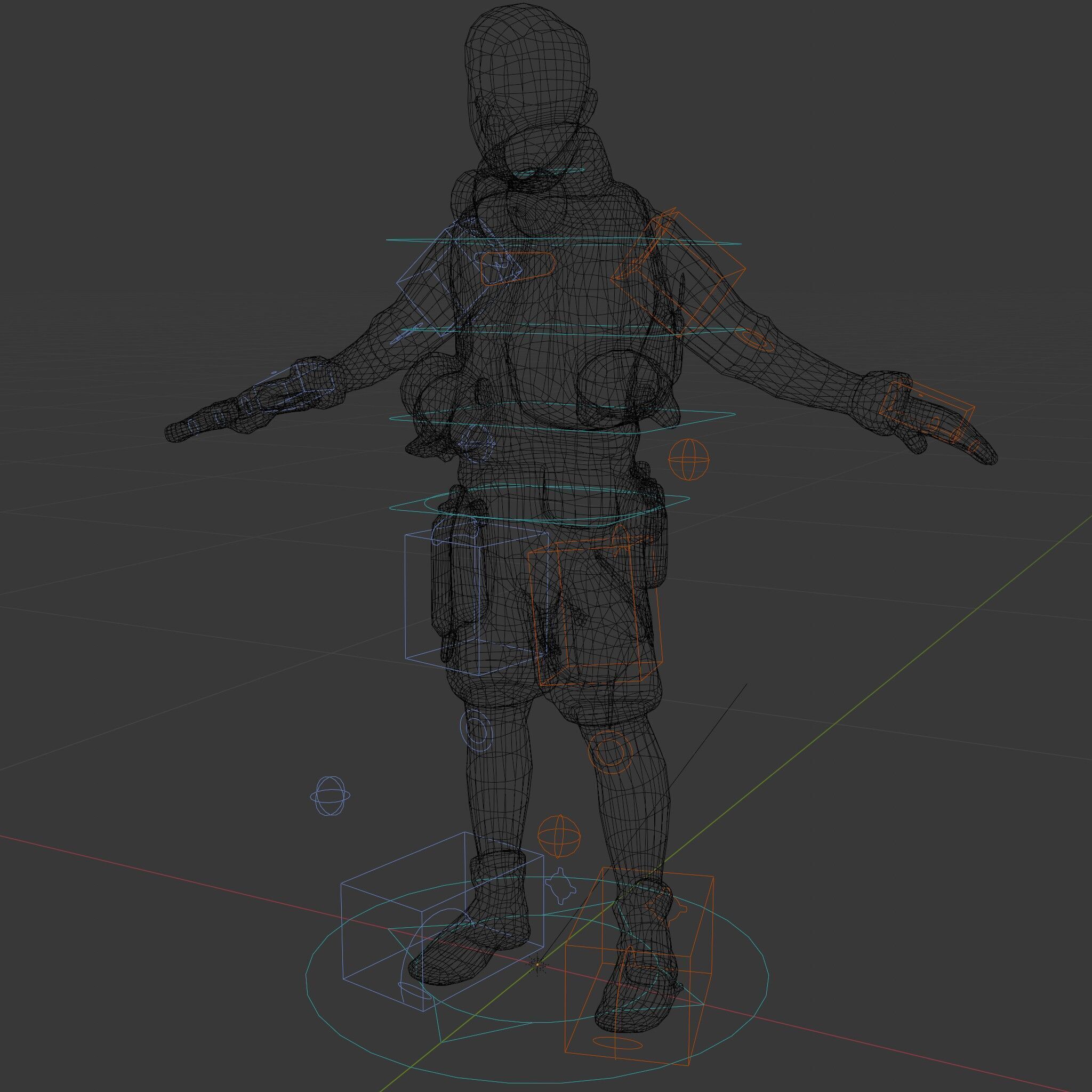 Young Adventurer with Gear Rigged and Animated Low-poly 3D model_10