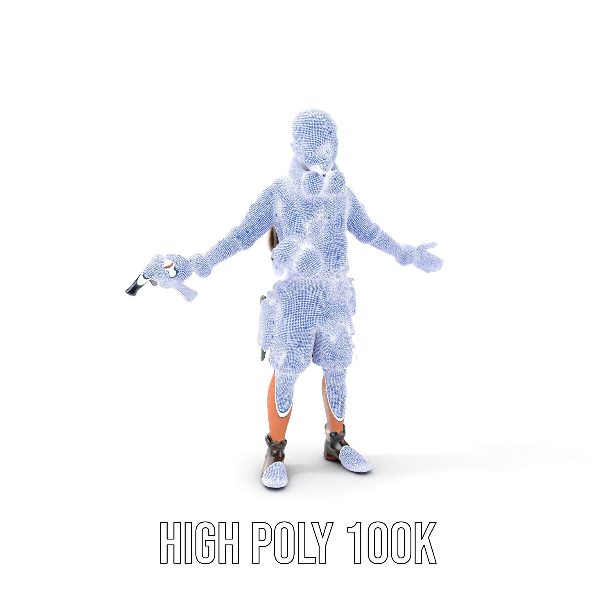 Young Adventurer with Gear Rigged and Animated Low-poly 3D model_5