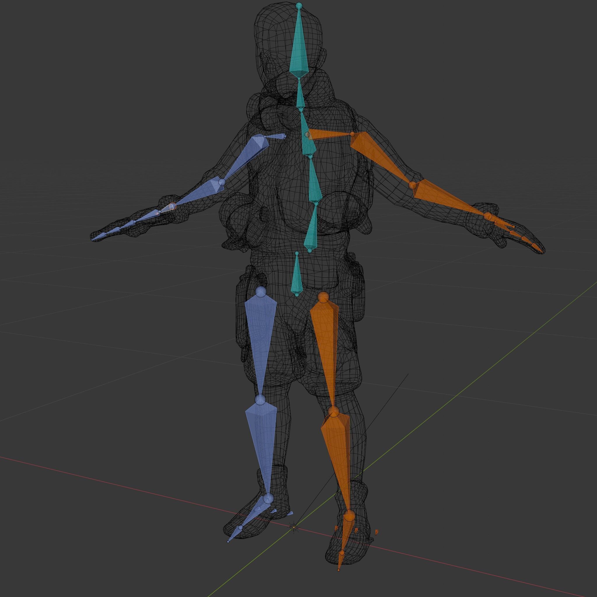 Young Adventurer with Gear Rigged and Animated Low-poly 3D model_7