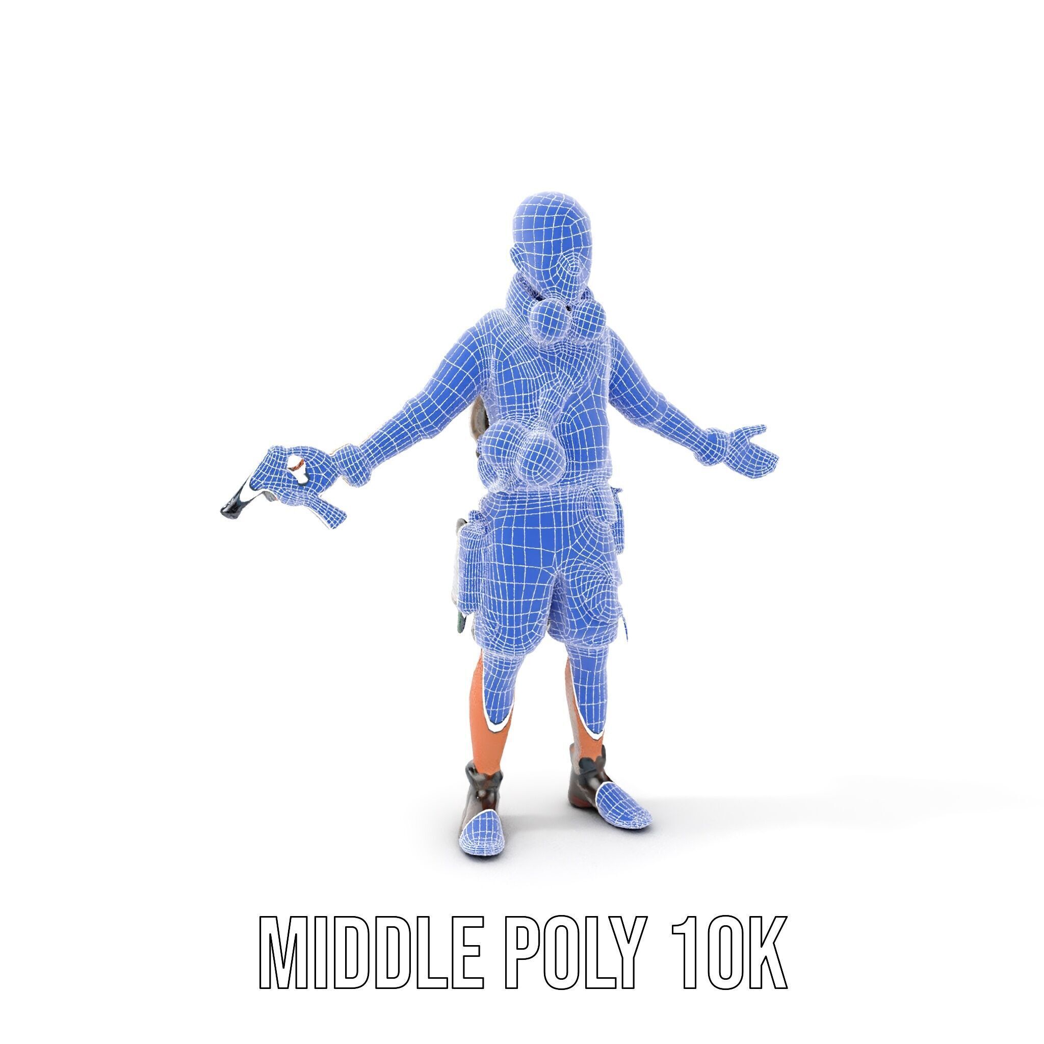 Young Adventurer with Gear Rigged and Animated Low-poly 3D model_29