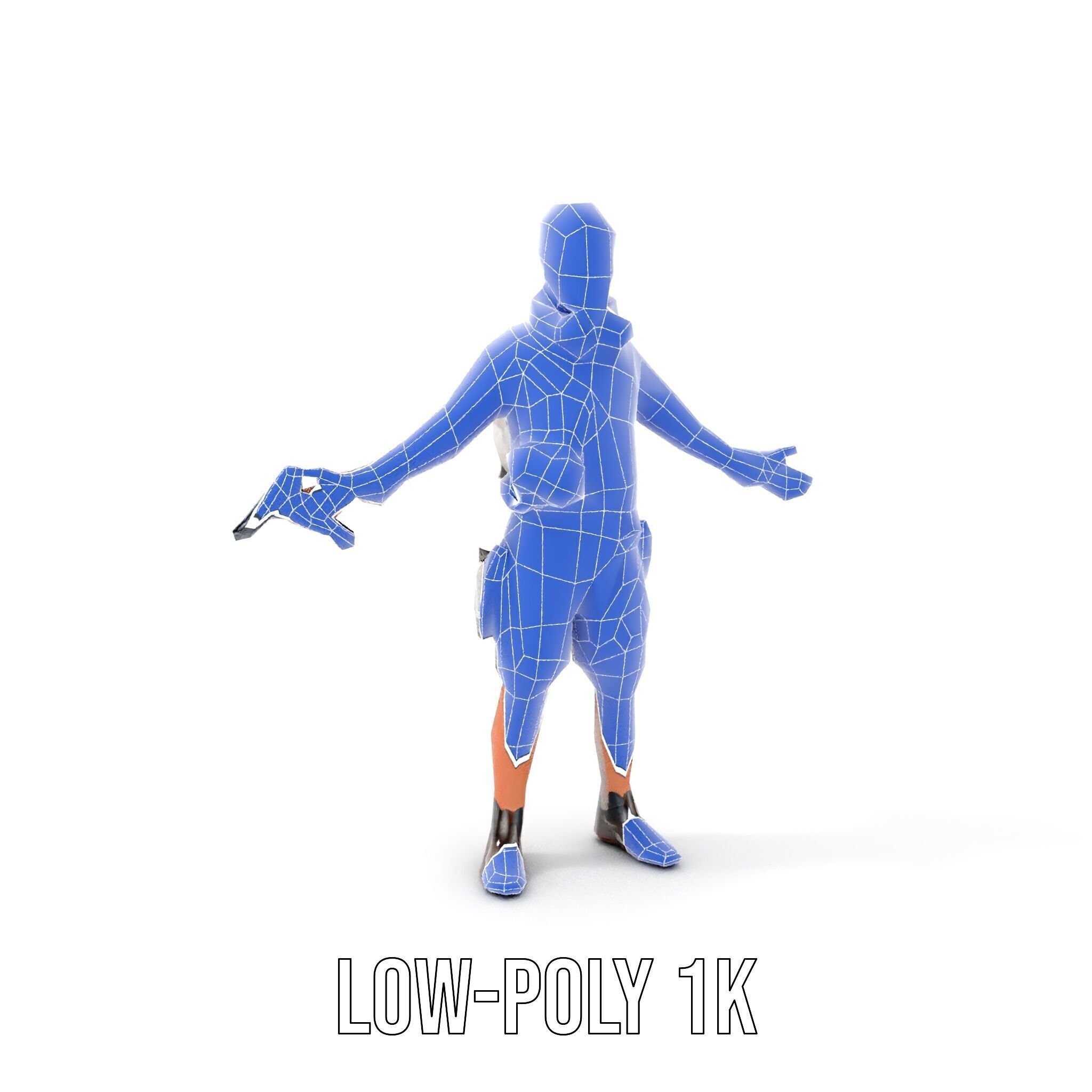 Young Adventurer with Gear Rigged and Animated Low-poly 3D model_19