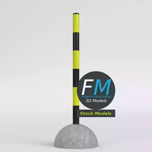 Concrete bollard with pole 1