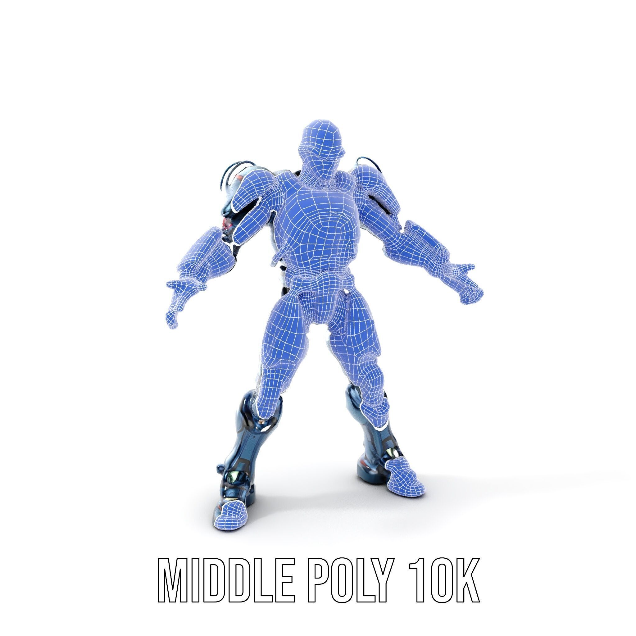 Cybernetic Soldier Rigged and Animated Character Model Low-poly 3D model_16