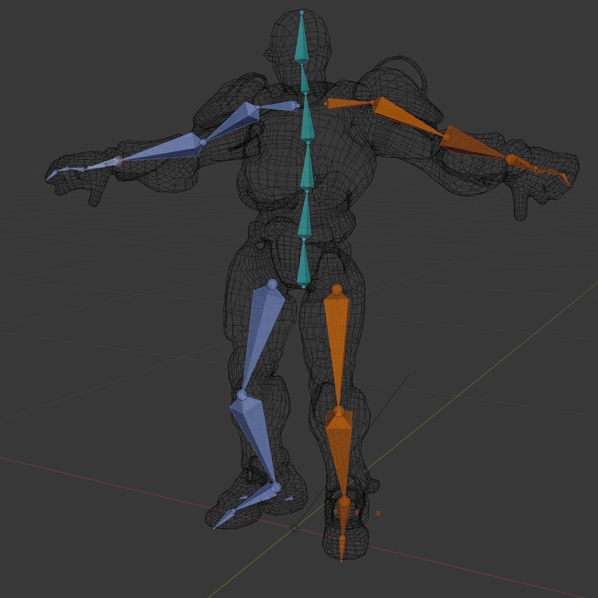 Cybernetic Soldier Rigged and Animated Character Model Low-poly 3D model_7