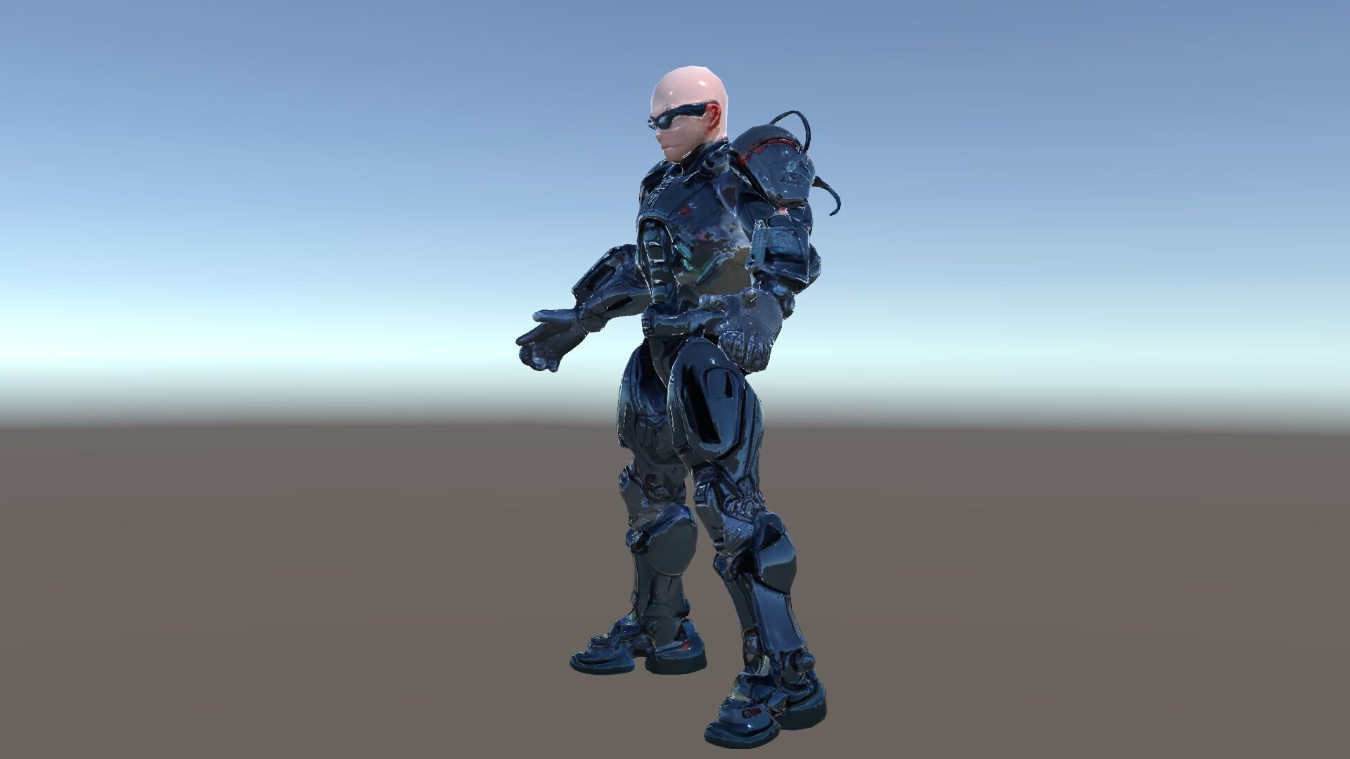 Cybernetic Soldier Rigged and Animated Character Model Low-poly 3D model_39