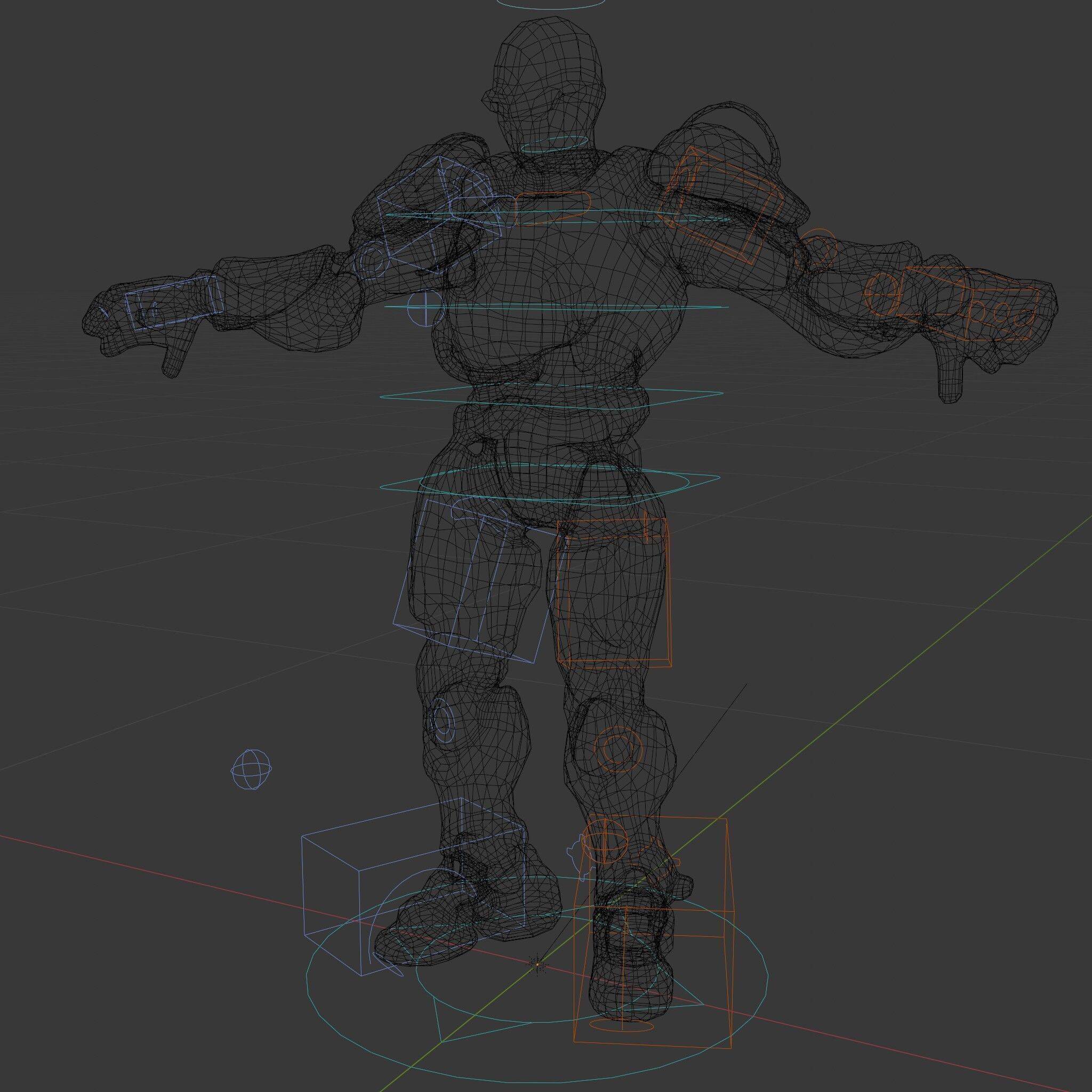 Cybernetic Soldier Rigged and Animated Character Model Low-poly 3D model_10