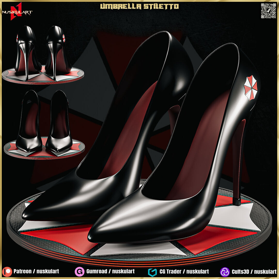 Umbrella Stiletto - Resident Evil Fashion Cosplay - 3D Printing  3D print model_3