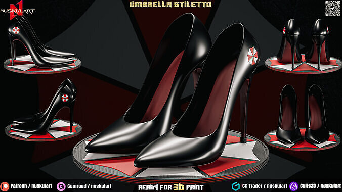 Umbrella Stiletto - Resident Evil Fashion Cosplay - 3D Printing  3D print model