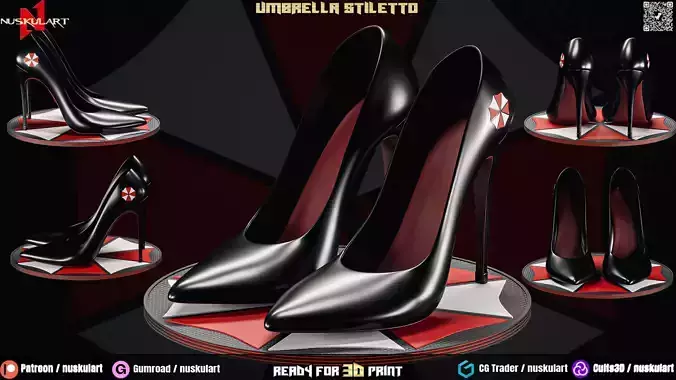 Umbrella Stiletto - Resident Evil Fashion Cosplay - 3D Printing  3D print model