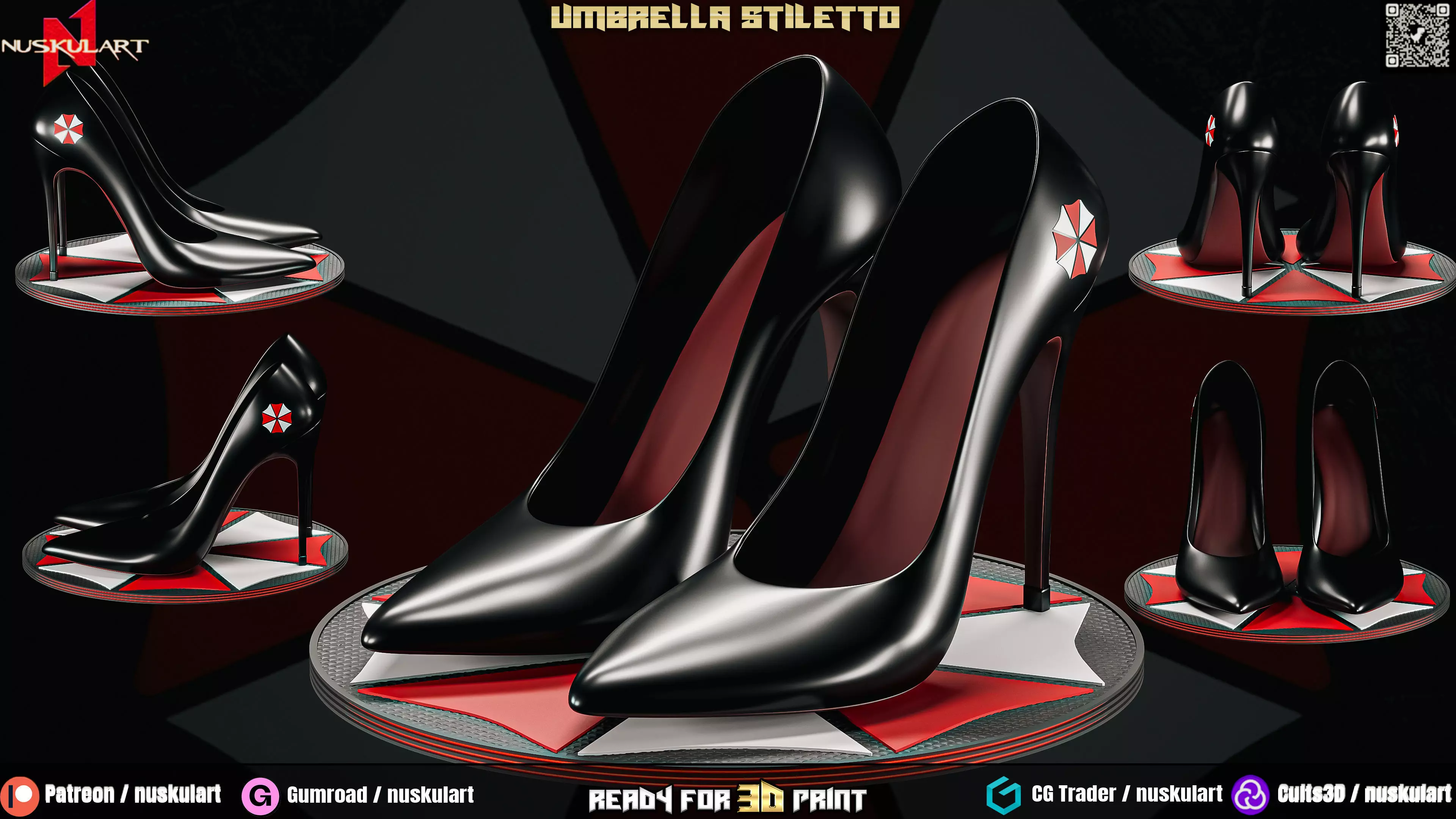 Umbrella Stiletto - Resident Evil Fashion Cosplay - 3D Printing  3D print model_0