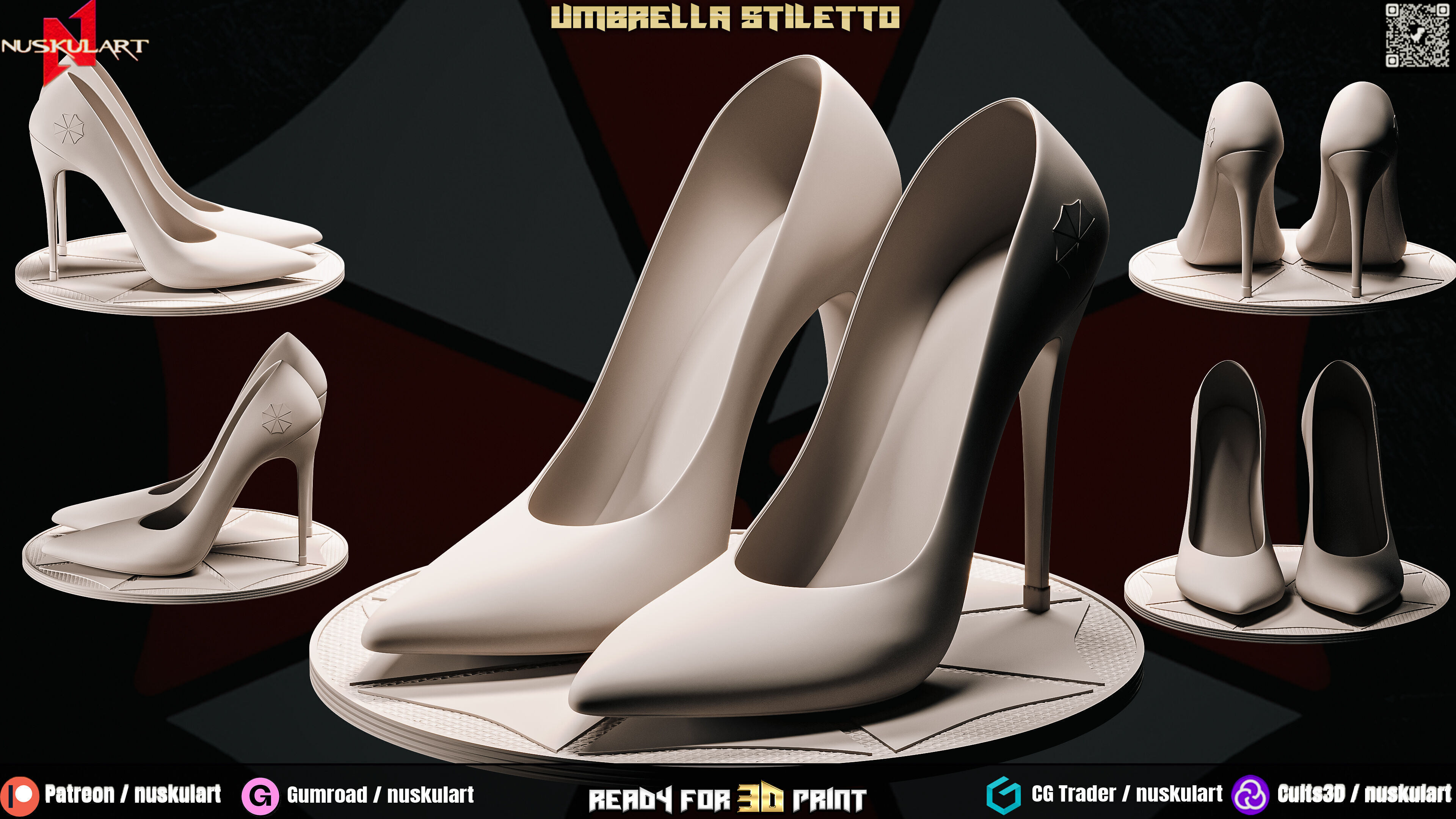 Umbrella Stiletto - Resident Evil Fashion Cosplay - 3D Printing  3D print model_1