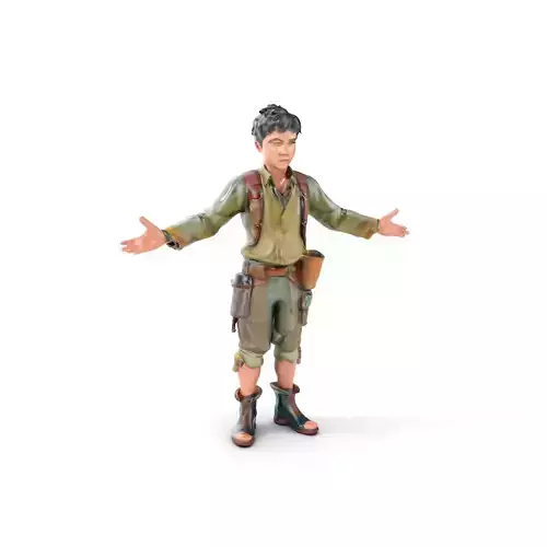 Young Adventurer Rigged and Animated Character Model with Exp... Low-poly 3D model