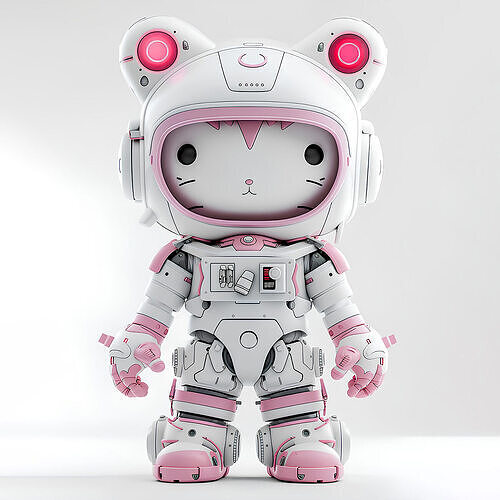Cyberpunk Hello Kitty Mecha Neko toy 3D print model