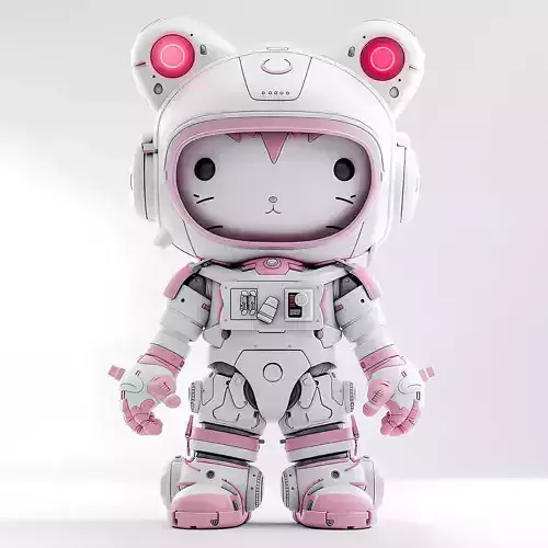 Cyberpunk Hello Kitty Mecha Neko toy 3D print model
