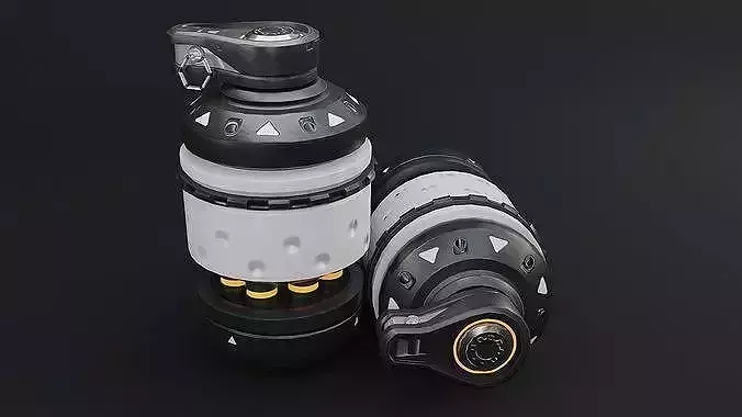 Sci-Fi Grenade - Game Ready Low Poly PBR 3D Model