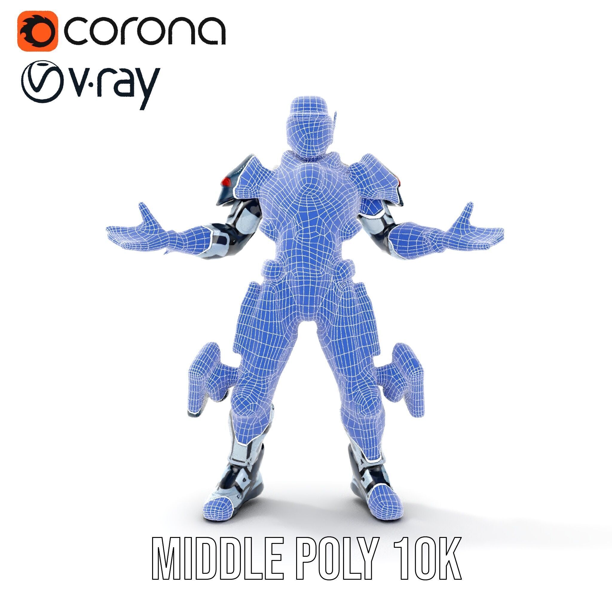 Futuristic Combat Soldier Rigged and Animated D Model Low-poly 3D model_23