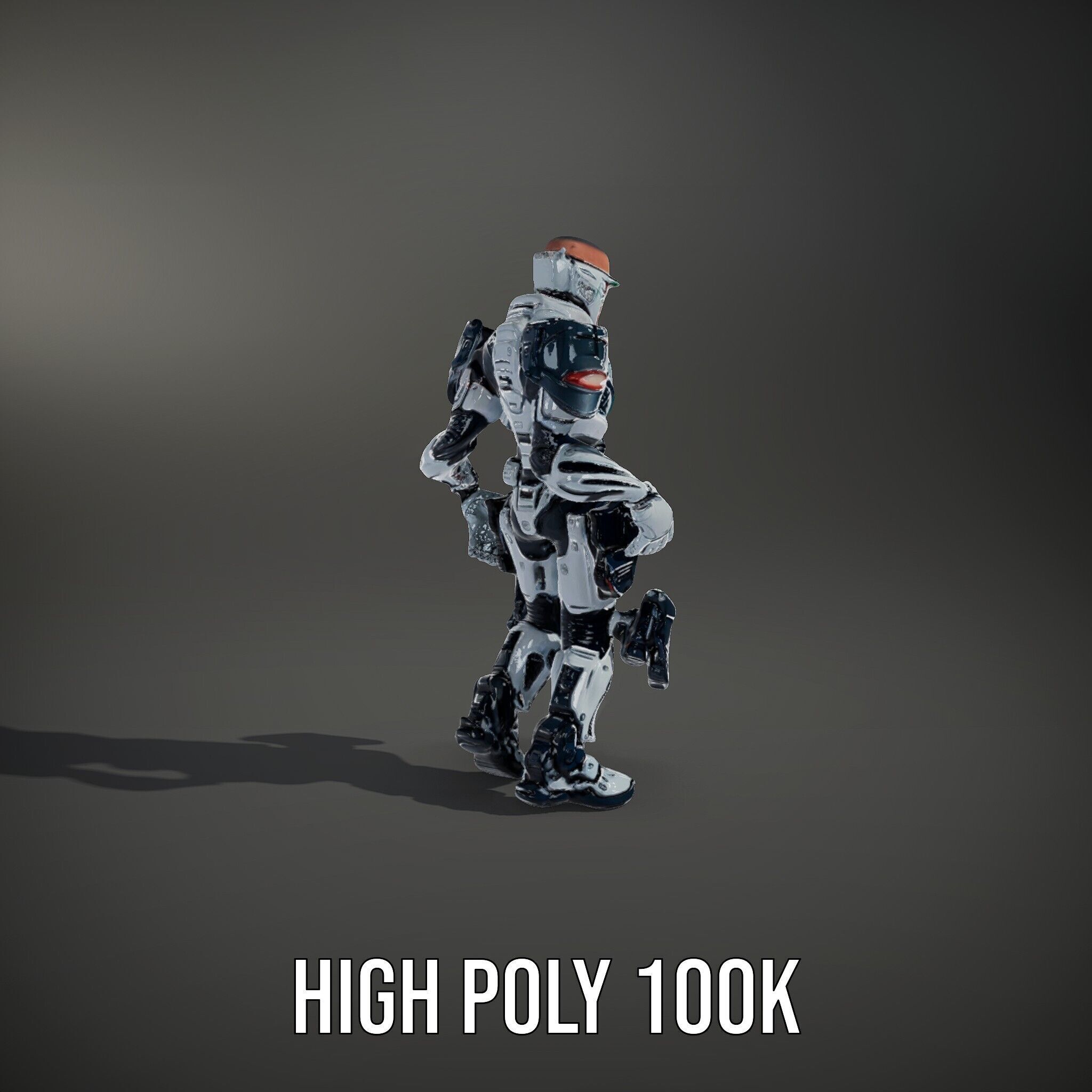 Futuristic Combat Soldier Rigged and Animated D Model Low-poly 3D model_19