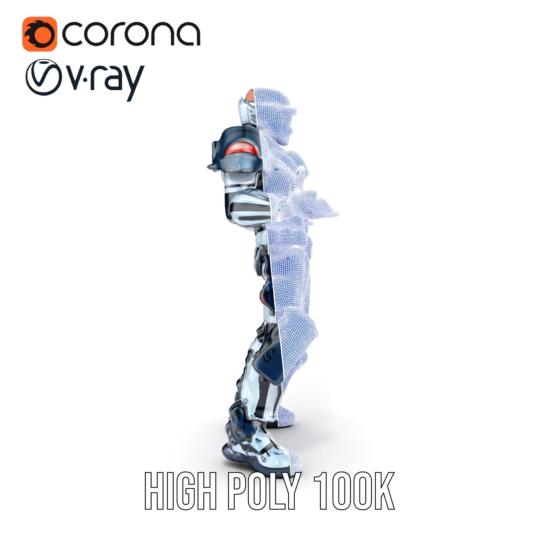 Futuristic Combat Soldier Rigged and Animated D Model Low-poly 3D model_40