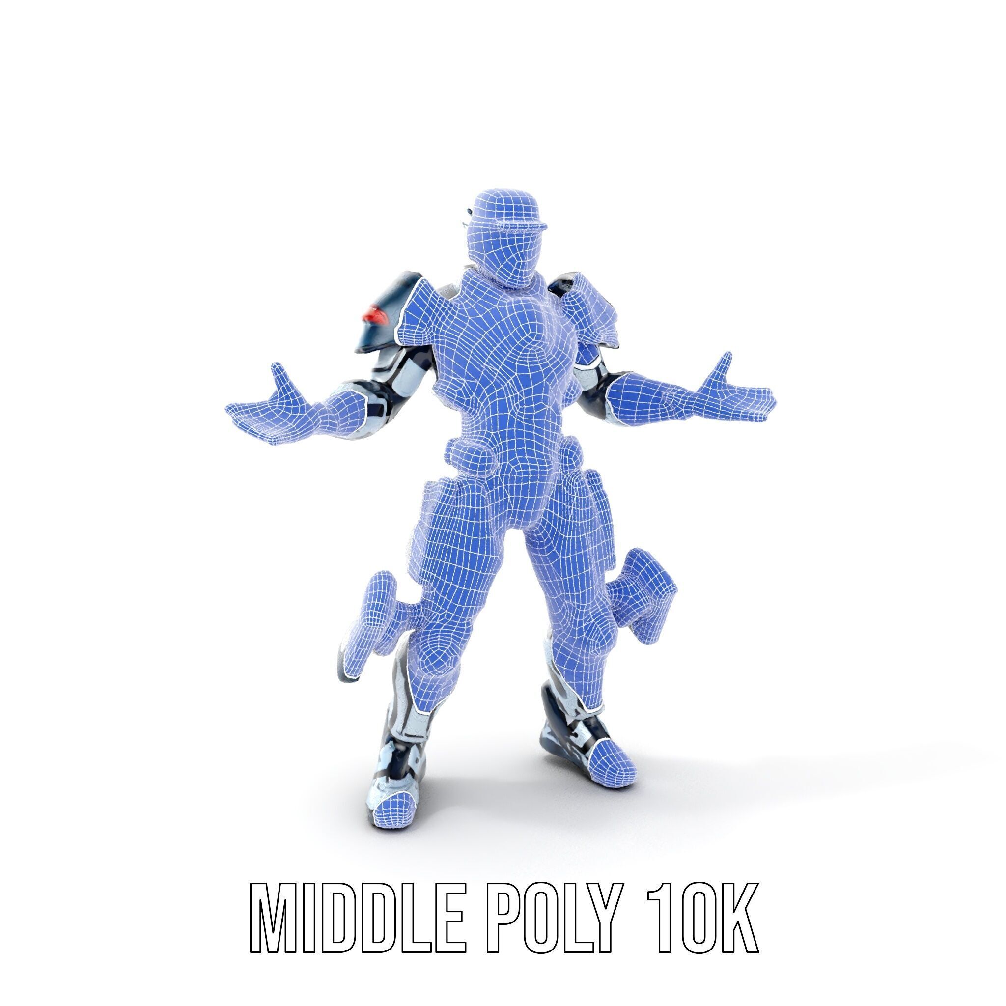 Futuristic Combat Soldier Rigged and Animated D Model Low-poly 3D model_26