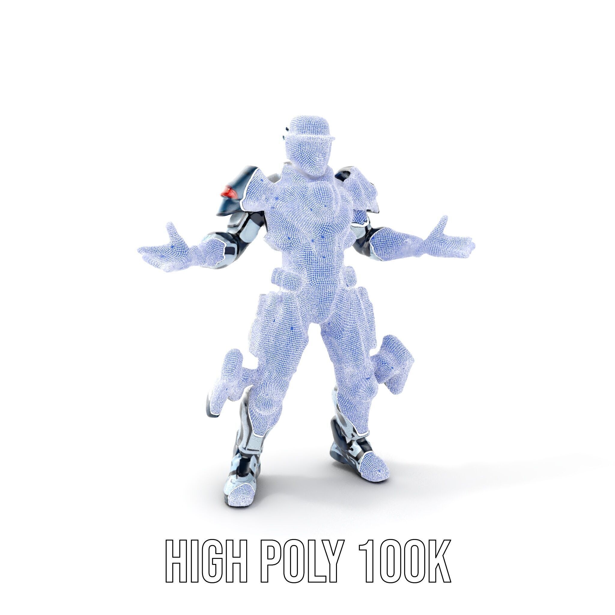 Futuristic Combat Soldier Rigged and Animated D Model Low-poly 3D model_5