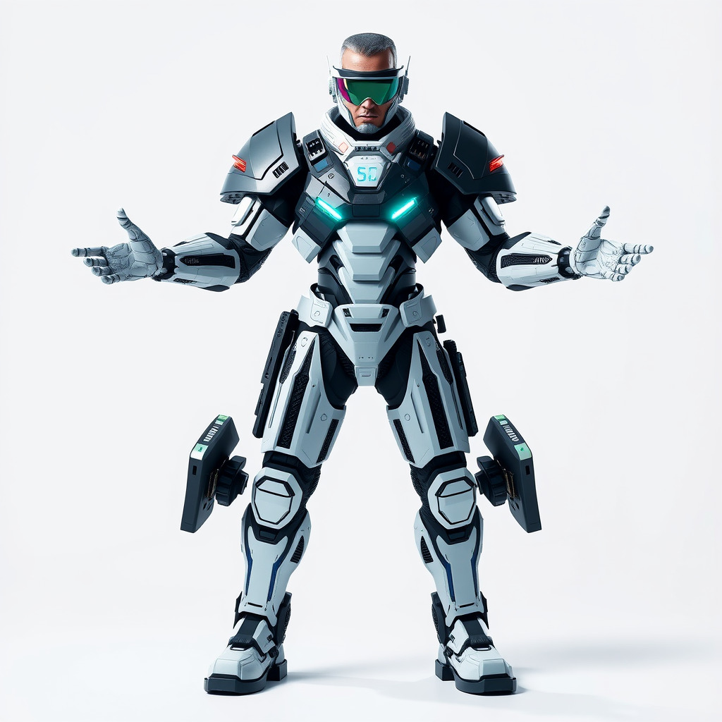 Futuristic Combat Soldier Rigged and Animated D Model Low-poly 3D model_3