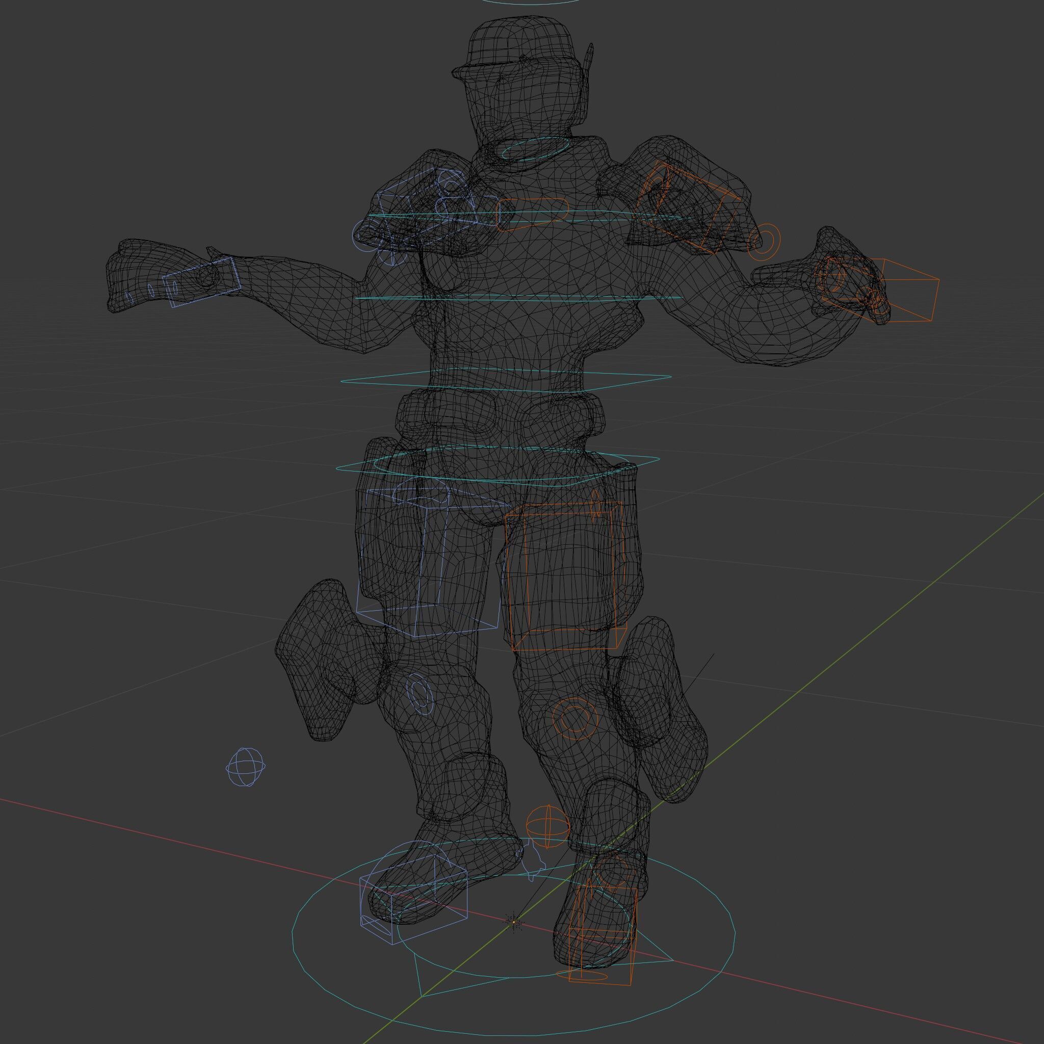 Futuristic Combat Soldier Rigged and Animated D Model Low-poly 3D model_9