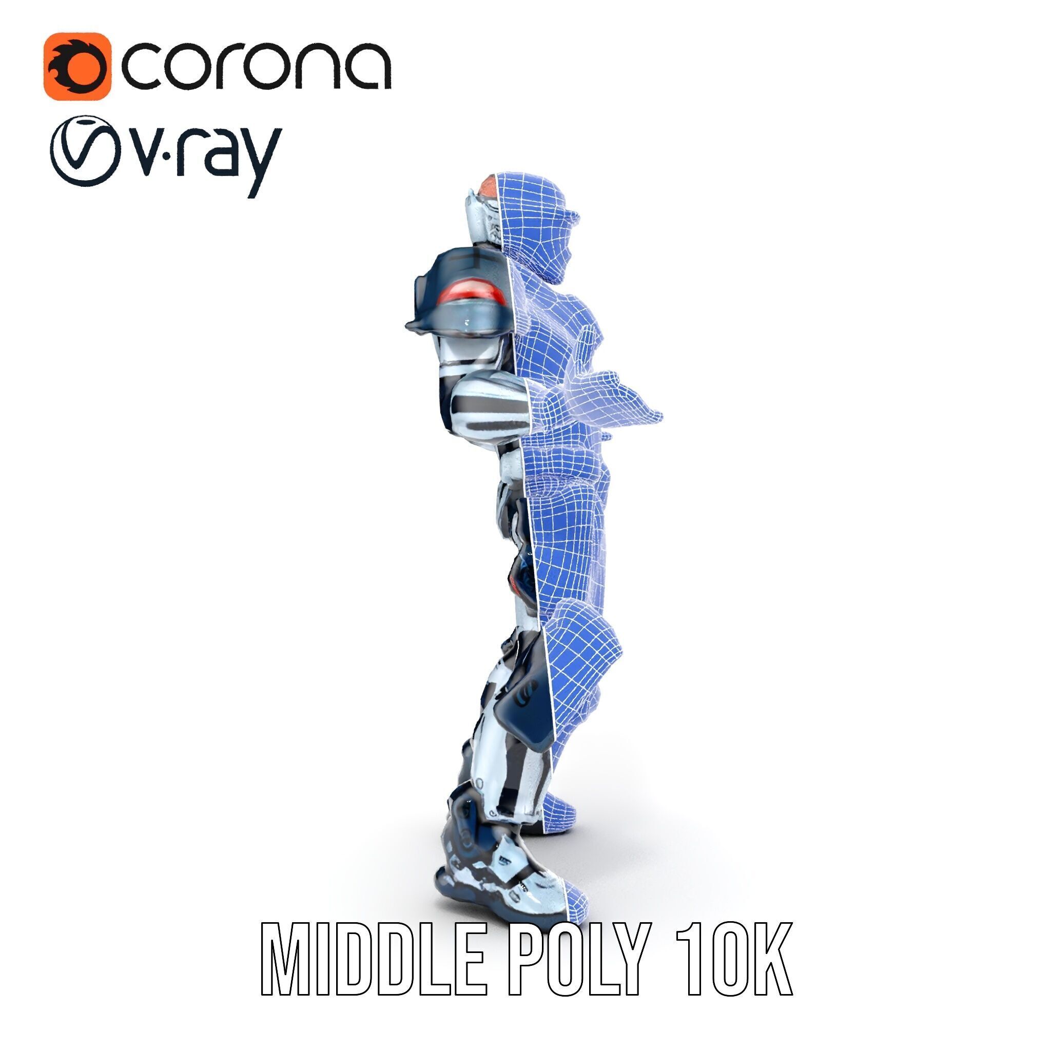 Futuristic Combat Soldier Rigged and Animated D Model Low-poly 3D model_37