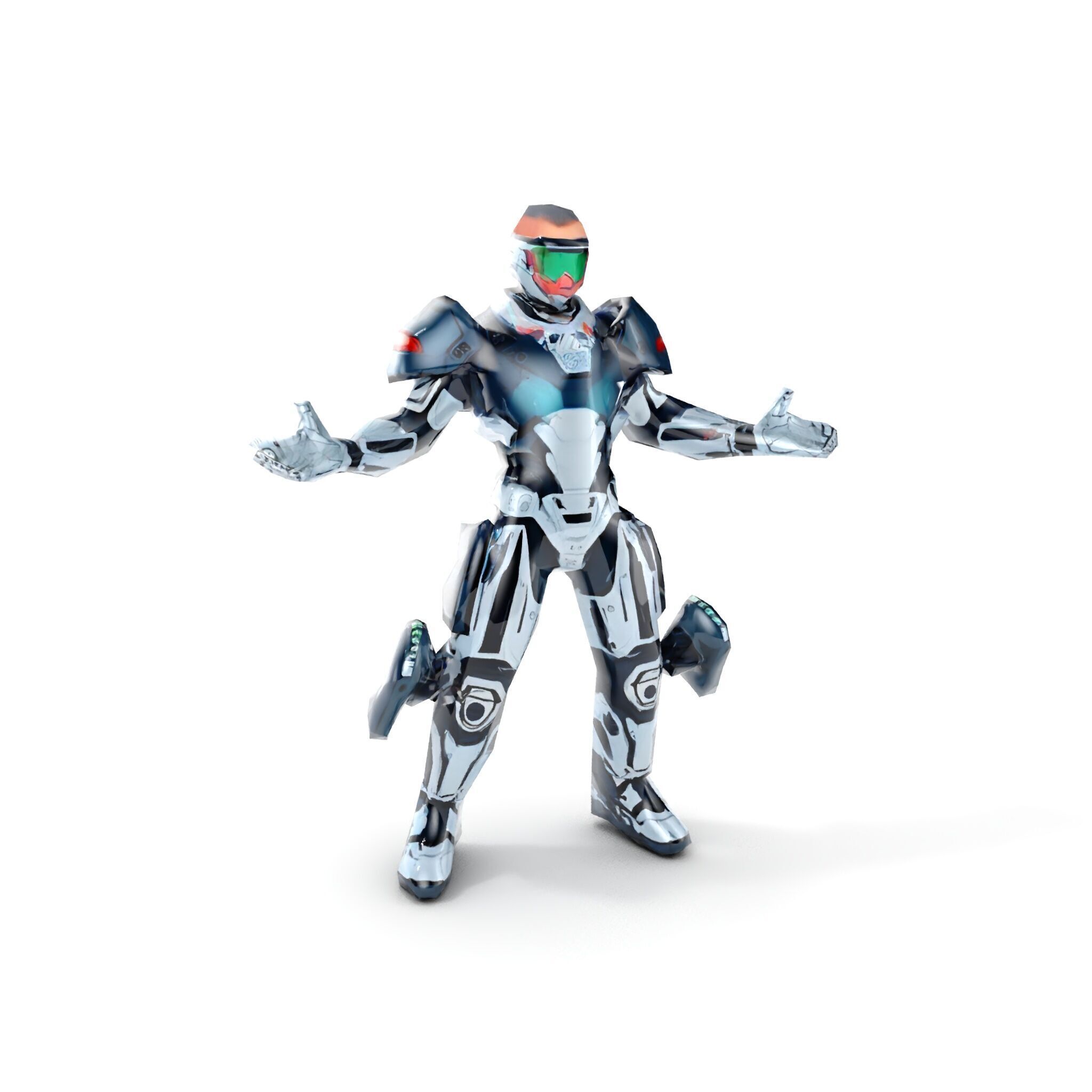 Futuristic Combat Soldier Rigged and Animated D Model Low-poly 3D model_8