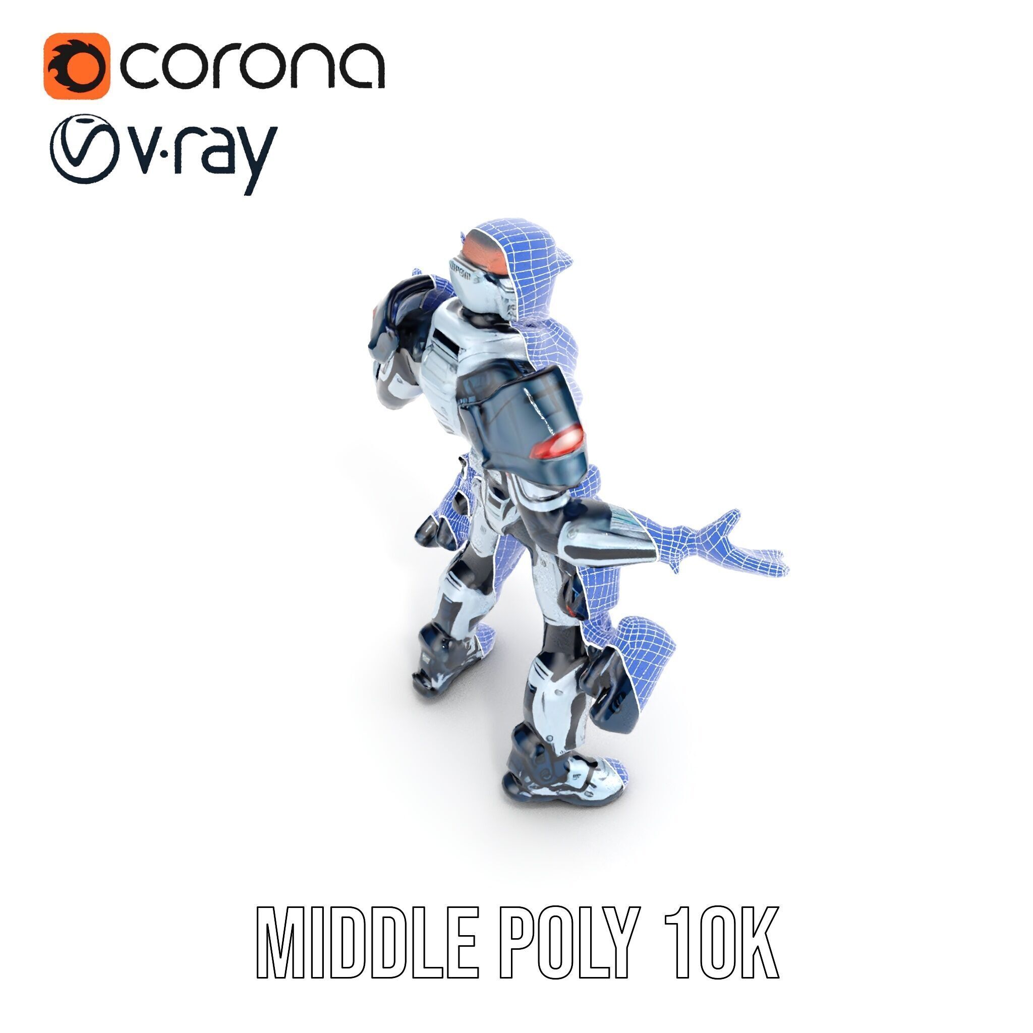 Futuristic Combat Soldier Rigged and Animated D Model Low-poly 3D model_29