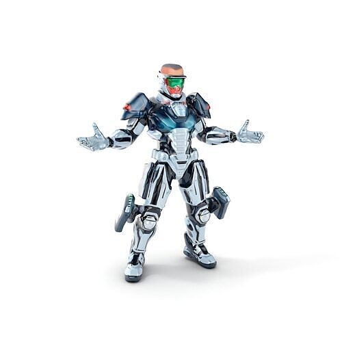 Futuristic Combat Soldier Rigged and Animated D Model Low-poly 3D model