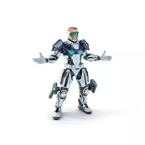 Futuristic Combat Soldier Rigged and Animated D Model Low-poly 3D model