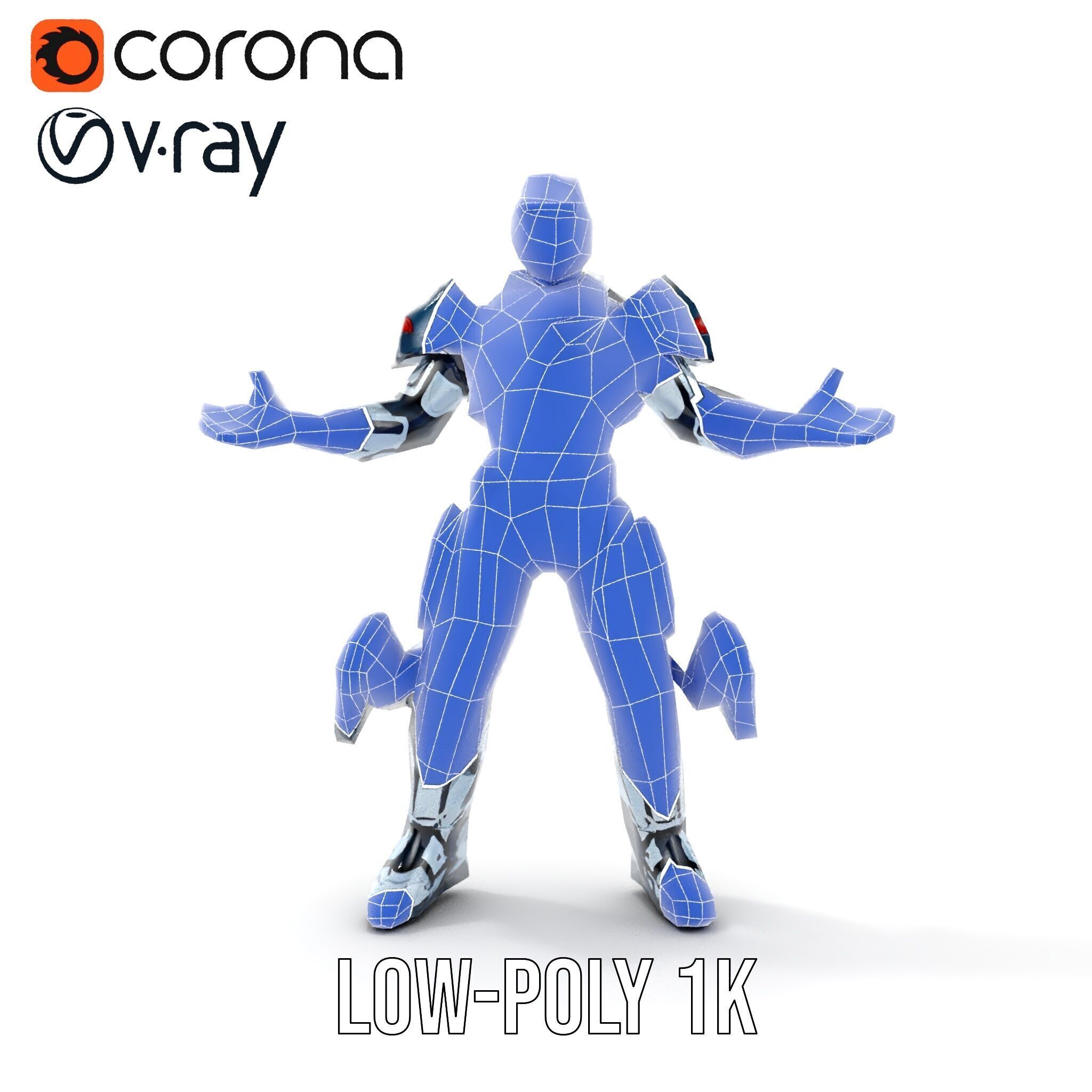 Futuristic Combat Soldier Rigged and Animated D Model Low-poly 3D model_21