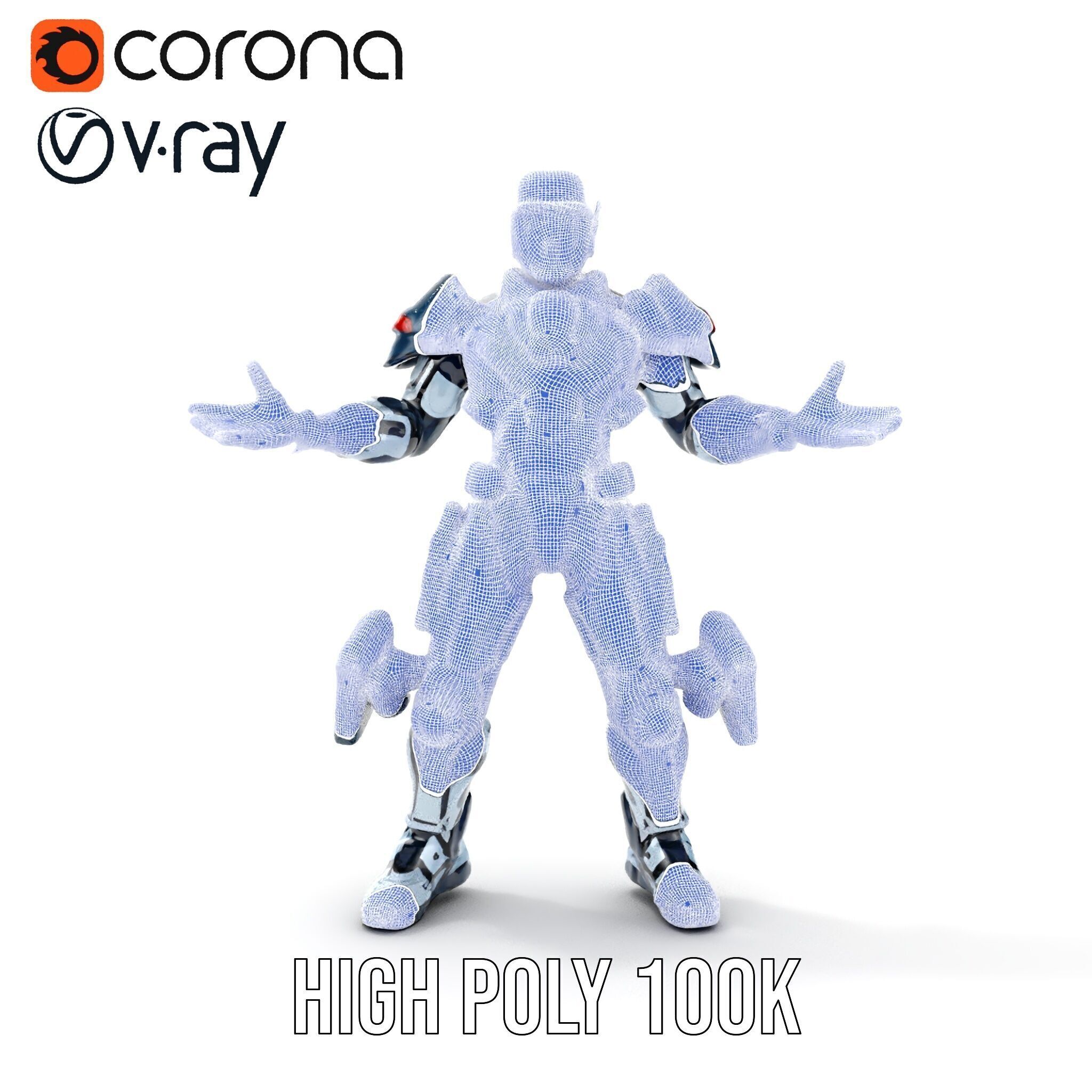 Futuristic Combat Soldier Rigged and Animated D Model Low-poly 3D model_38