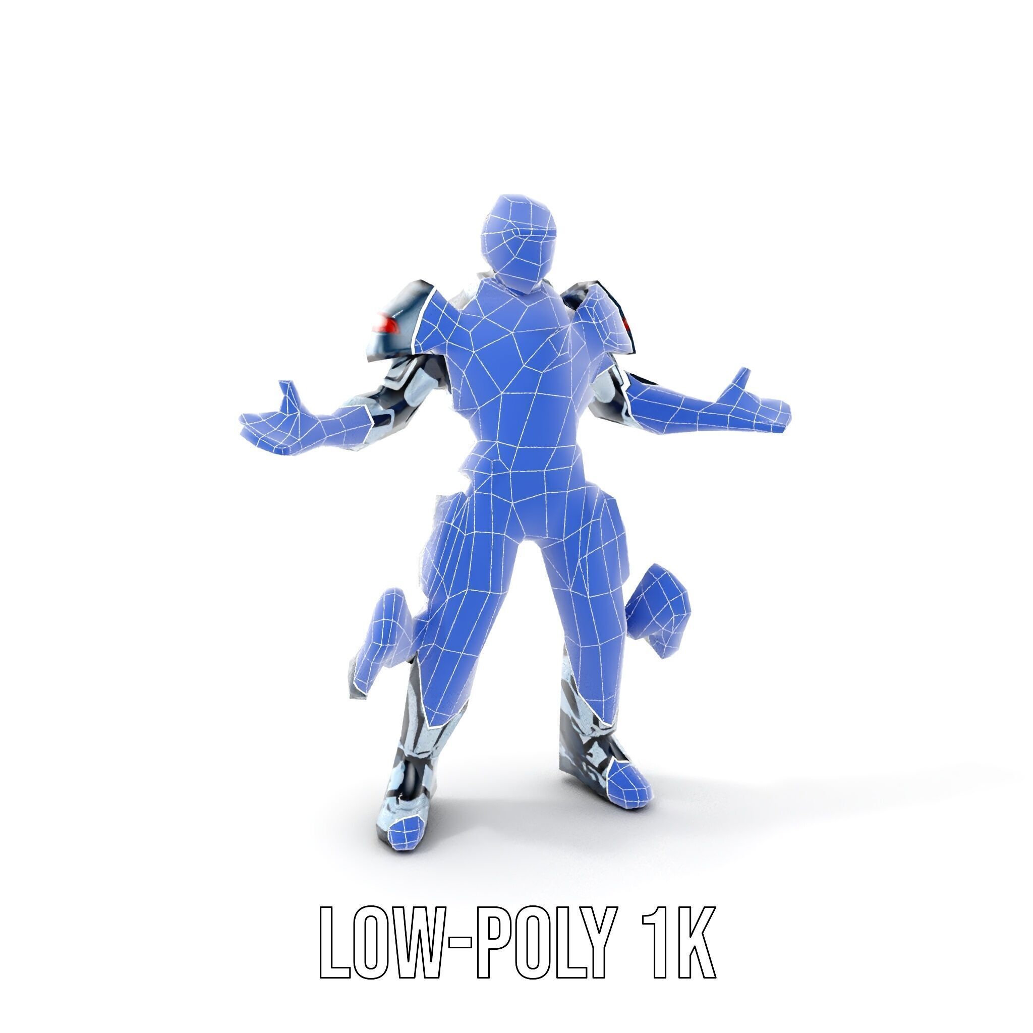 Futuristic Combat Soldier Rigged and Animated D Model Low-poly 3D model_15