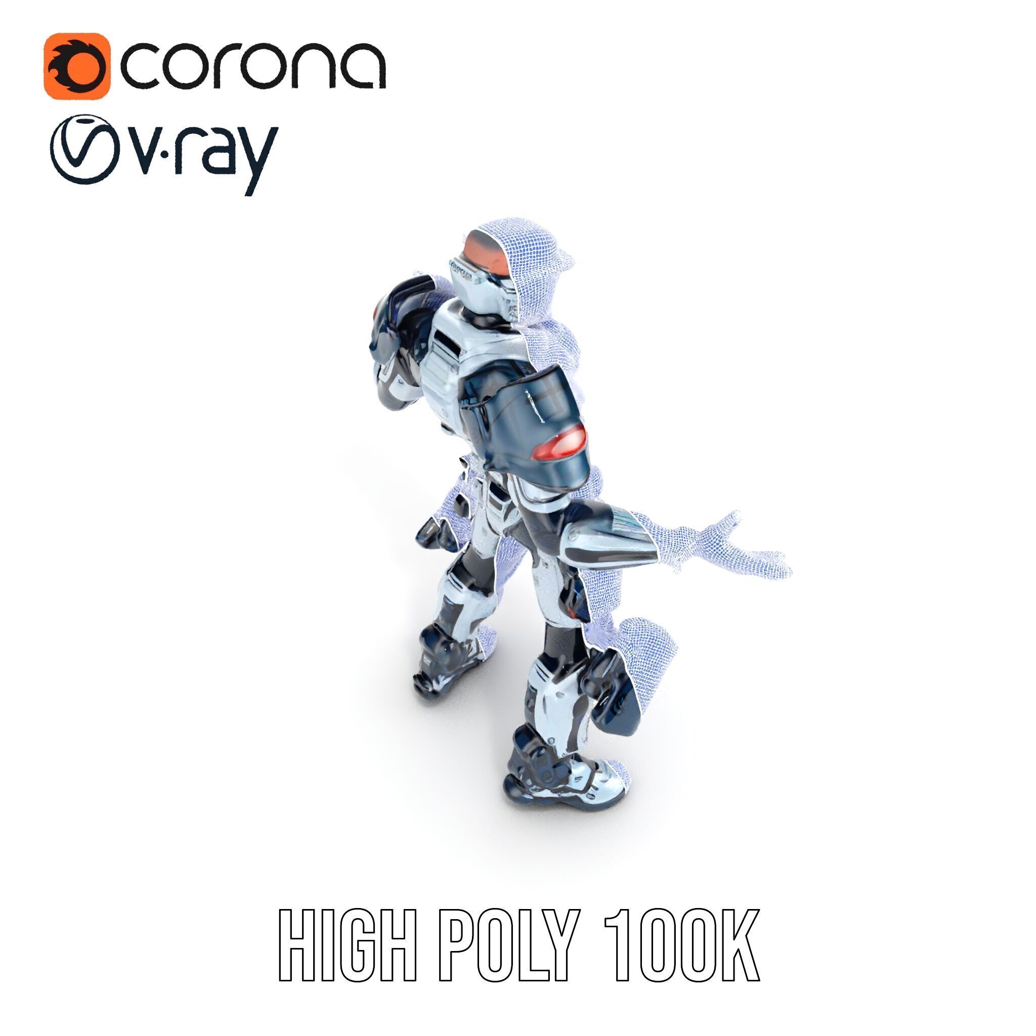 Futuristic Combat Soldier Rigged and Animated D Model Low-poly 3D model_36