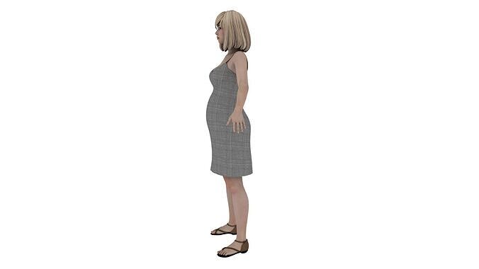 Realistic pregnant women  3D model