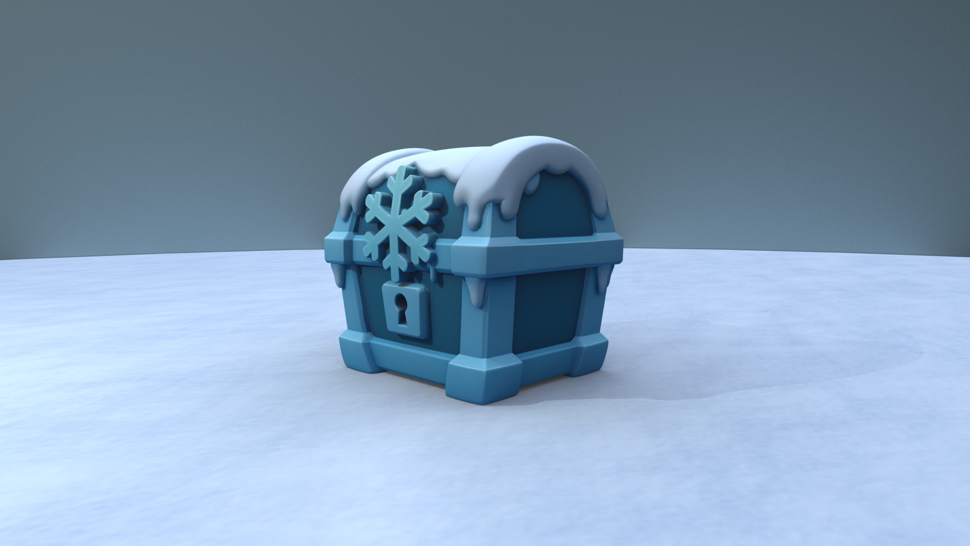 Frozen Chest - Stylized Ice Loot Box 3D Model Low-poly 3D model_2