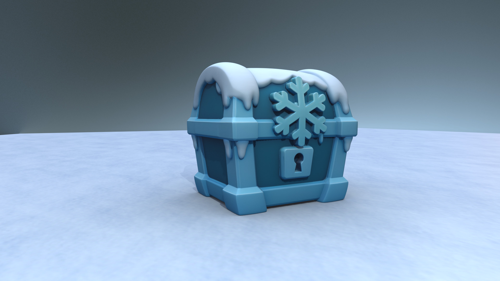 Frozen Chest - Stylized Ice Loot Box 3D Model Low-poly 3D model_1