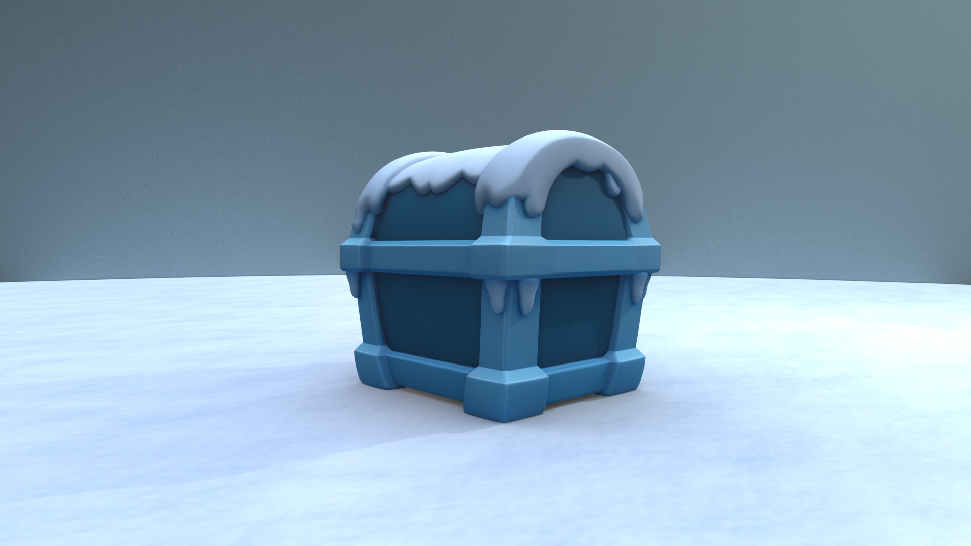 Frozen Chest - Stylized Ice Loot Box 3D Model Low-poly 3D model_3