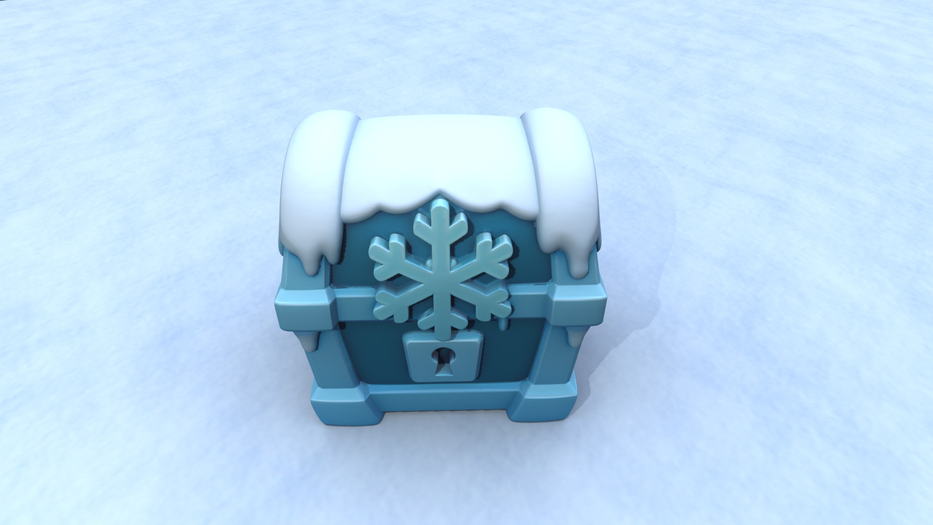 Frozen Chest - Stylized Ice Loot Box 3D Model Low-poly 3D model_5