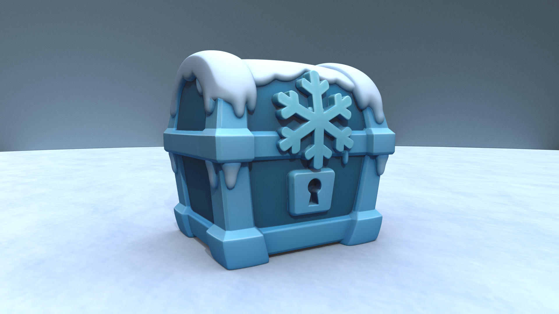 Frozen Chest - Stylized Ice Loot Box 3D Model Low-poly 3D model_6