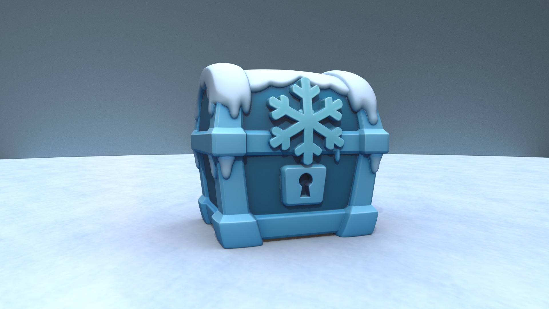Frozen Chest - Stylized Ice Loot Box 3D Model Low-poly 3D model_4