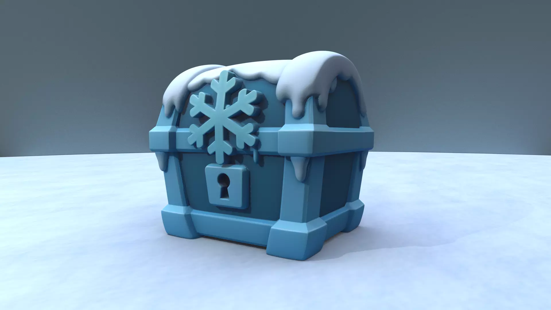 Frozen Chest - Stylized Ice Loot Box 3D Model Low-poly 3D model_0