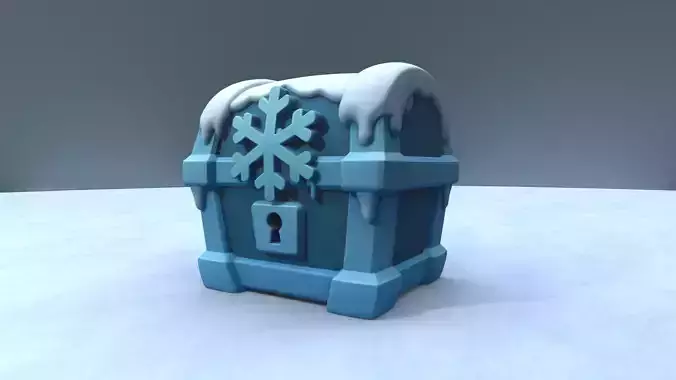 Frozen Chest - Stylized Ice Loot Box 3D Model Low-poly 3D model