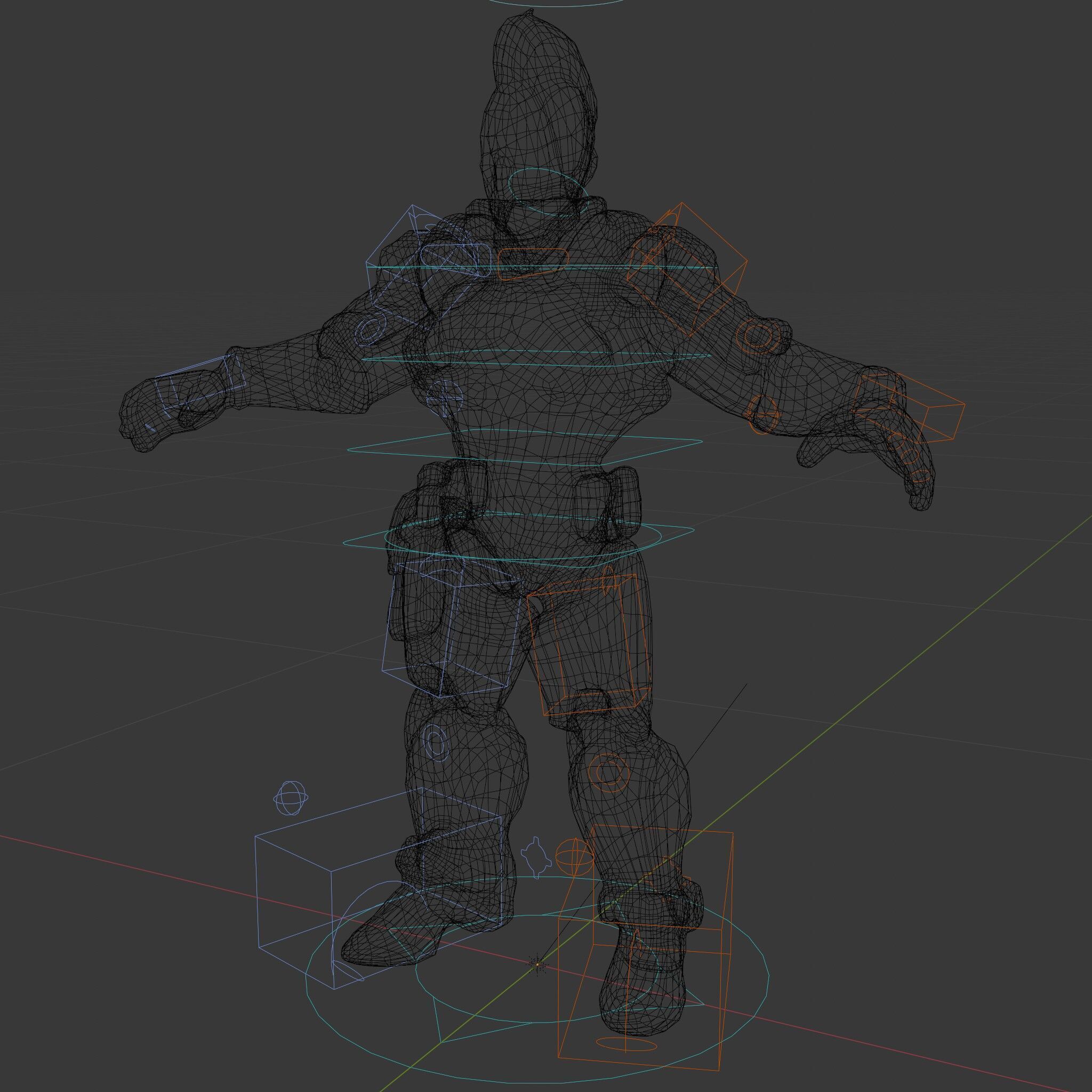 Cyberpunk Warrior Character  Fully Rigged and Animated Low-poly 3D model_9