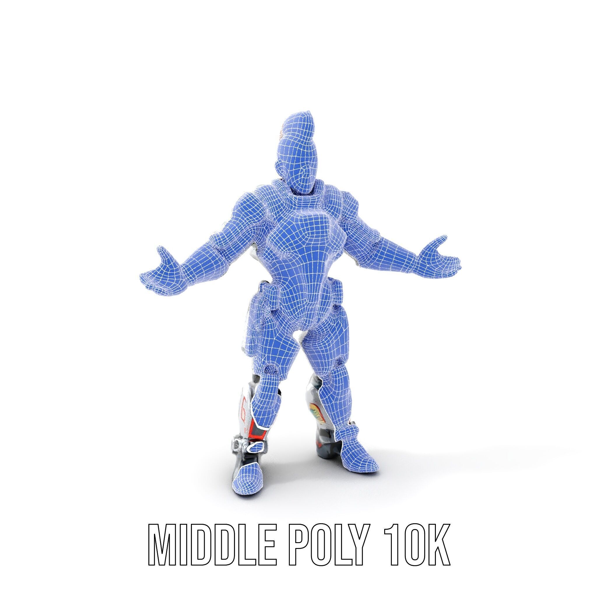 Cyberpunk Warrior Character  Fully Rigged and Animated Low-poly 3D model_18