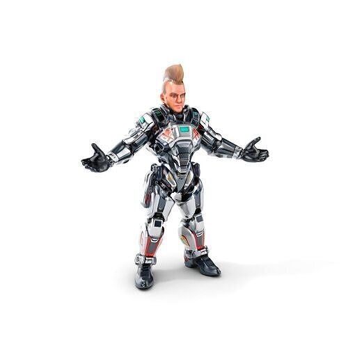 Cyberpunk Warrior Character  Fully Rigged and Animated Low-poly 3D model